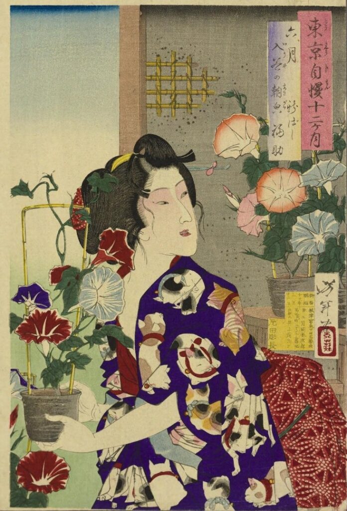 『東京自慢十二月　六月』（大蘇芳年（井上茂兵ヱ、1880）国立国会図書館デジタルコレクション）の画像。